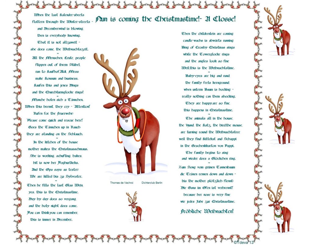 Nun is coming the Christmastime – das etwas andere Weihnachtsgedicht