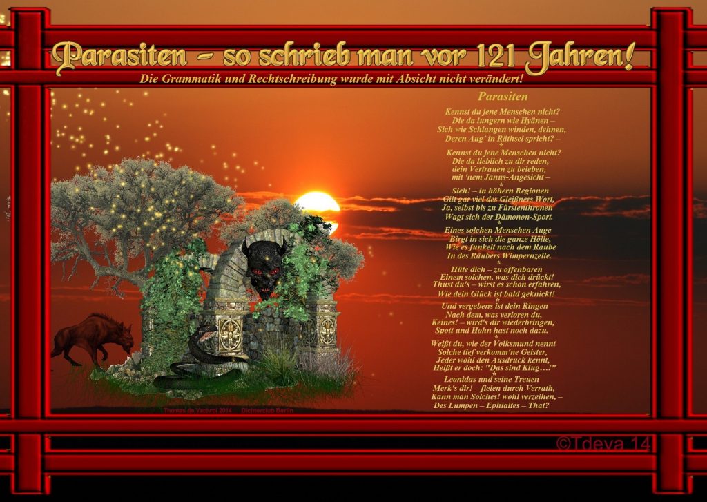 So schrieb man vor 121 Jahre…………..