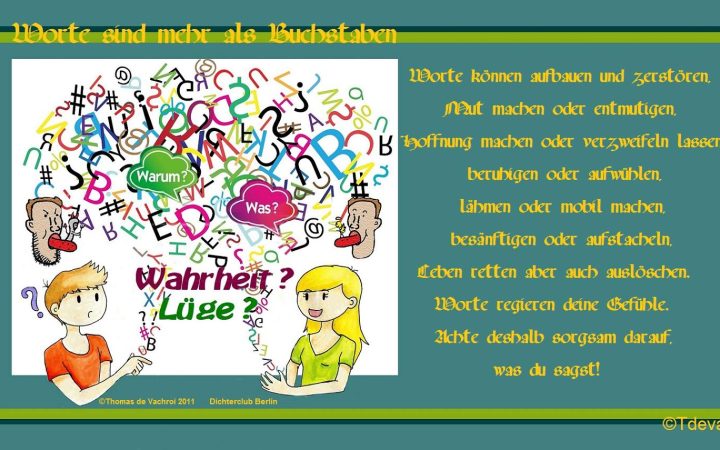 Worte sind mehr als Buchstaben!