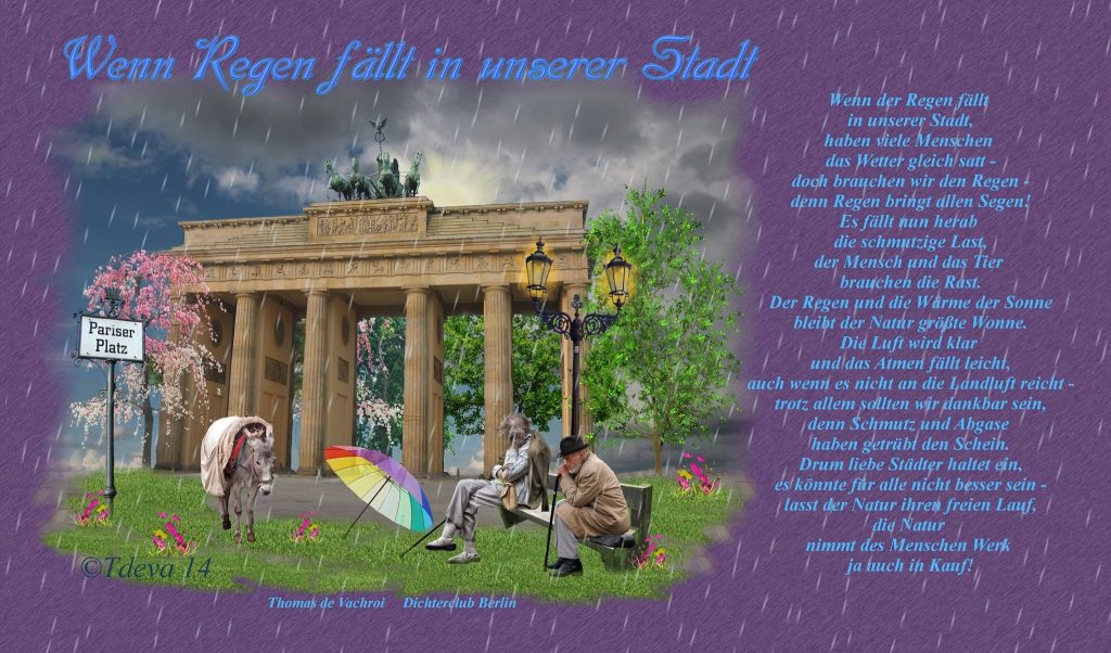 Wenn Regen fällt in unserer Stadt