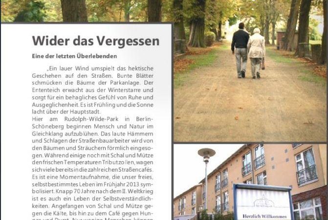 Die verfilmte Geschichte der Ursula Vorwerk – Wider das Vergessen – von Berlin24TV – Goldene Kamera 20.07.2013