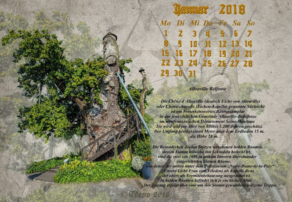 Monatskalender 2018 – Januar