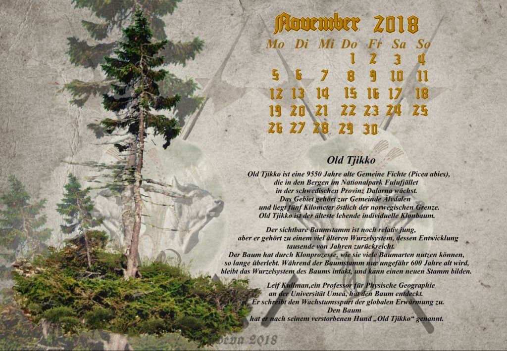 Vachrois Jahreskalender 2018 – Monat November